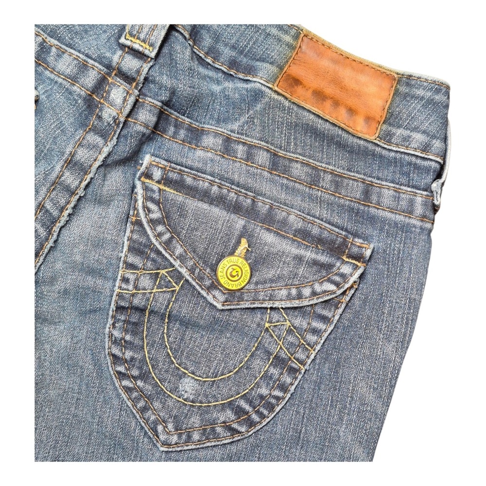 True Religion Women's 26 Drifter Joey Twisted Seam Flare Jeans Low Rise Stretch